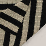 Black Horizontal-Stripe Rib Knit, Poly-Viscose — photo 3