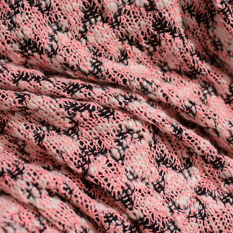 Jacquard Cotton Polyester Interlock Knit Fabric, 253 gsm, 158 cm — Pink