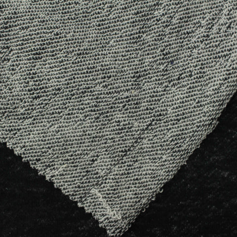 Black Marl French Terry, Cotton-Poly, 225 gsm