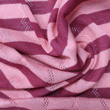 Pink Horizontal-Stripe Pointelle Knit, Viscose-Nylon — photo 3