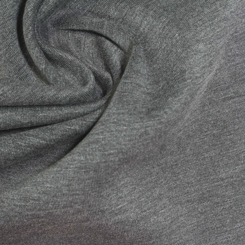 Grey Marl Scuba Knit, Viscose-Poly, 290 gsm