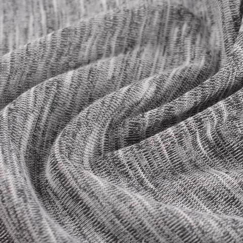 Grey Heathered-Marl Jersey Knit, Poly-Cotton, 134 gsm