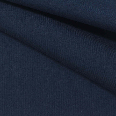 Polyester Viscose Stretch Scuba Knit Fabric, 320 gsm, 165 cm — Navy