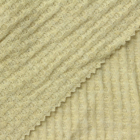 Polyester Viscose Stretch Waffle Knit Fabric, 210 gsm, 160 cm — Yellow