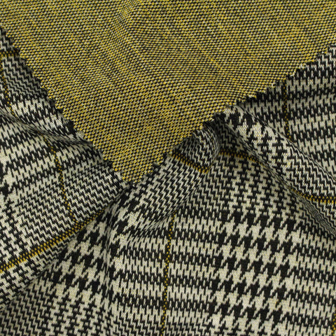 Black Houndstooth Jacquard, Polyester, 275 gsm