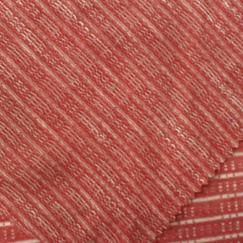 Terracotta Horizontal-Stripe Jacquard, Poly-Viscose