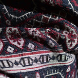 Dark Blue Floral Jacquard, Polyester — photo 3