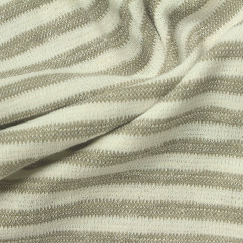Beige Horizontal-Stripe Bouclé, Poly-Cotton