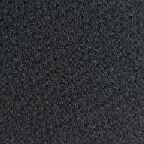 Black Ribbed Rib Knit, Poly-Viscose