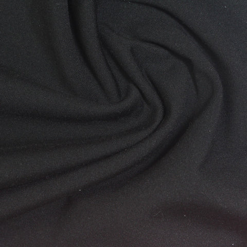Polyester Stretch Fleece Fabric, 226 gsm, 158 cm — Black
