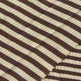 Brown Horizontal-Stripe Rib Knit, Polyester — photo 3