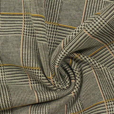 Black Plaid Jacquard, Polyester, 260 gsm, 165 cm, ref EF-210866