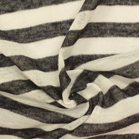 Black Stripes Knit, Cotton-Poly, 134 gsm