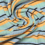 Light Blue Horizontal-Stripe Rib Knit, Poly-Viscose — photo 3