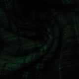Dark Green Plaid Chunky Knit, Polyester — photo 3