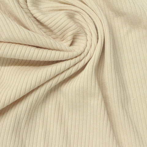 Viscose Stretch Rib Knit Fabric, 270 gsm, 140 cm — Beige