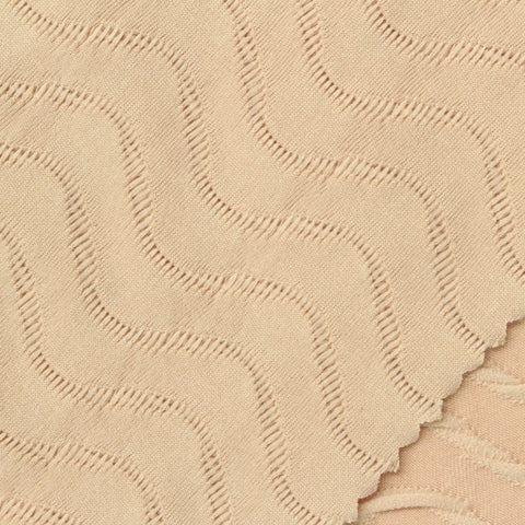Beige Tone-on-Tone Jersey Knit, Polyester, 211 gsm