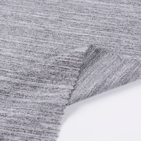 Heather Grey Marl Jersey Knit, Poly-Cotton, 160 gsm