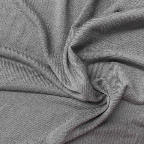 Polyester Viscose Jersey Knit Fabric, 146 gsm, 170 cm — Grey