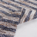 Dark Blue Horizontal-Stripe Chunky Knit, Poly-Viscose — photo 3