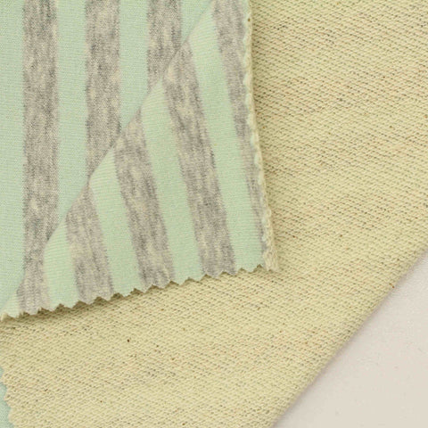 Light Green Marl French Terry, Cotton-Poly, 407 gsm