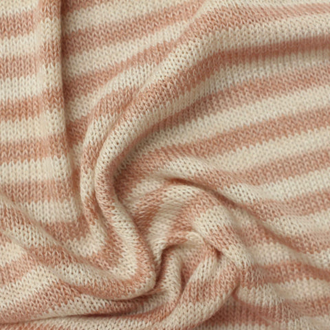 Cream Stripes Chunky Knit, Viscose-Poly