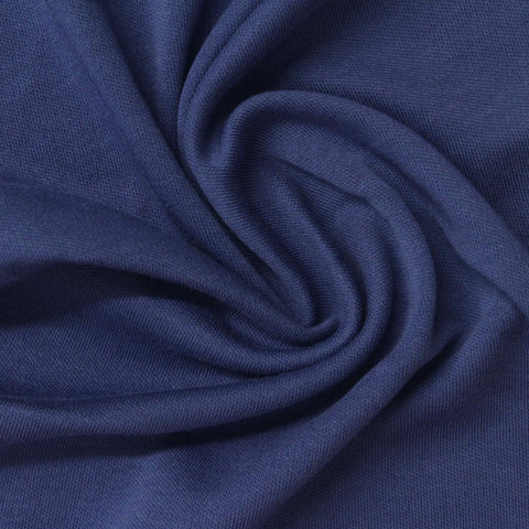 100% Cotton Interlock Knit Fabric, 185 gsm, 175 cm — Navy