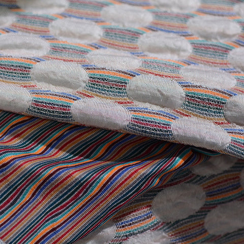 White Dots Jacquard, Poly-Cotton, 430 gsm