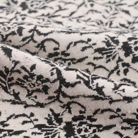 Black Floral Interlock Knit, Cotton-Metallic