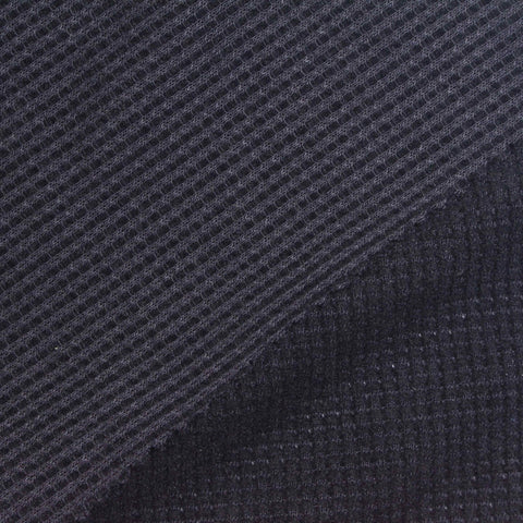 Polyester Stretch Waffle Knit Fabric, 306 gsm, 188 cm — Navy