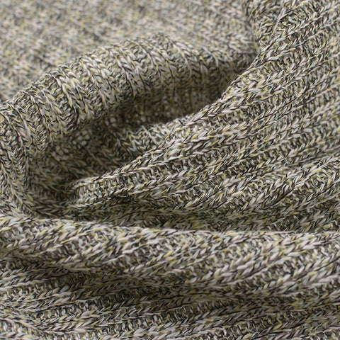 Grey Heathered-Marl Rib Knit, Polyester, 331 gsm