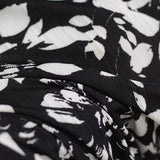Black Floral Rib Knit, Polyester — photo 3