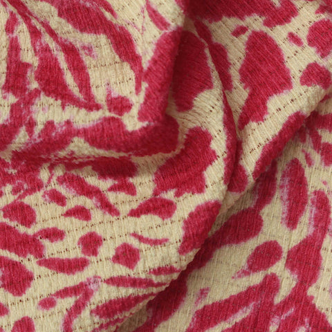 Red Abstract-Animal Print Crepe, Polyester
