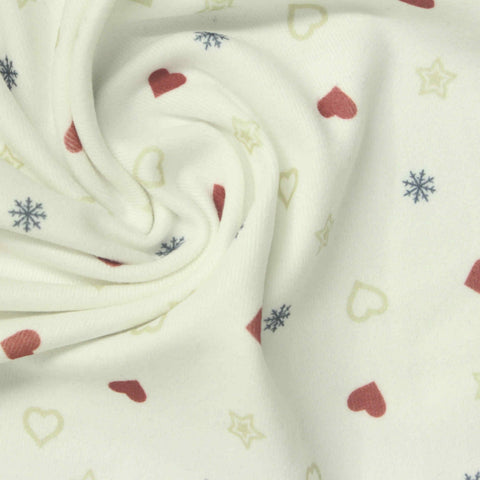Red Hearts Rib Knit, Polyester