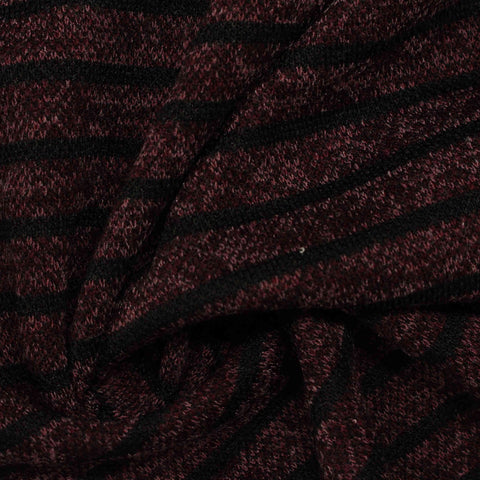 Black Stripes Knit, Polyester, 310 gsm