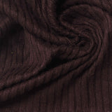 Brushed Polyester Stretch Rib Knit Fabric, 210 gsm, 150 cm — Brown — photo 3