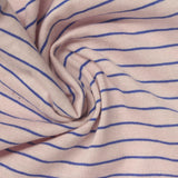 Blue Horizontal-Stripe Jersey Knit, Cotton — photo 3