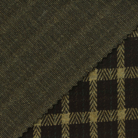 Dark Brown Herringbone Interlock Knit, Poly-Viscose