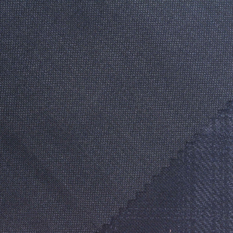 Dark Blue Check Jacquard, Poly-Viscose
