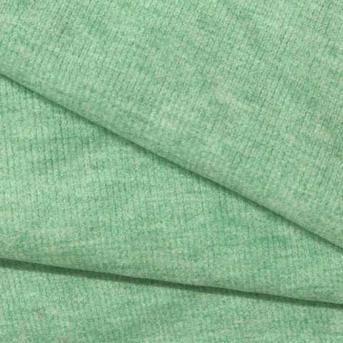 Light Green Marl Interlock Knit, Poly-Viscose, 420 gsm
