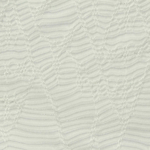 Jacquard Polyester Metallic Stretch Jersey Knit Fabric, 114 gsm, 160 cm — White