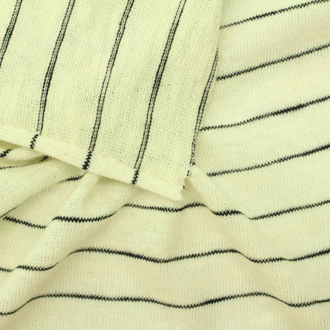 Black Horizontal-Stripe Knit, Polyester, 131 gsm