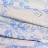 Light Blue Floral Interlock Knit, Polyester — photo 3