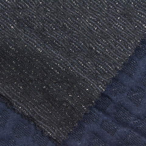 Navy Tone-on-Tone Diamond Jacquard, Polyester, 305 gsm