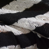 Black Horizontal-Stripe Knit, Poly-Cotton — photo 3