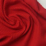 Viscose Stretch Rib Knit Fabric, 370 gsm, 130 cm — Red — photo 3
