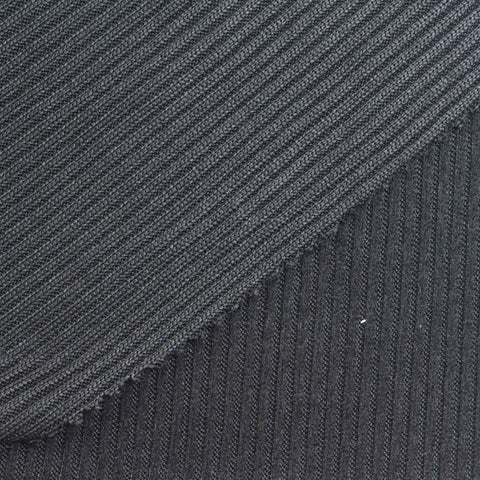 Polyester Stretch Rib Knit Fabric, 230 gsm, 152 cm — Grey