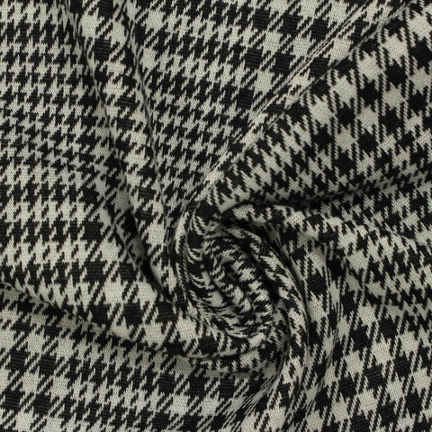 Black Houndstooth Knit, Polyester, 260 gsm, 155 cm, ref EF-210793
