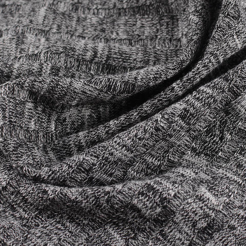 Black Marl Rib Knit, Viscose-Poly, 268 gsm