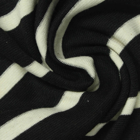 Black Horizontal-Stripe Rib Knit, 259 gsm
